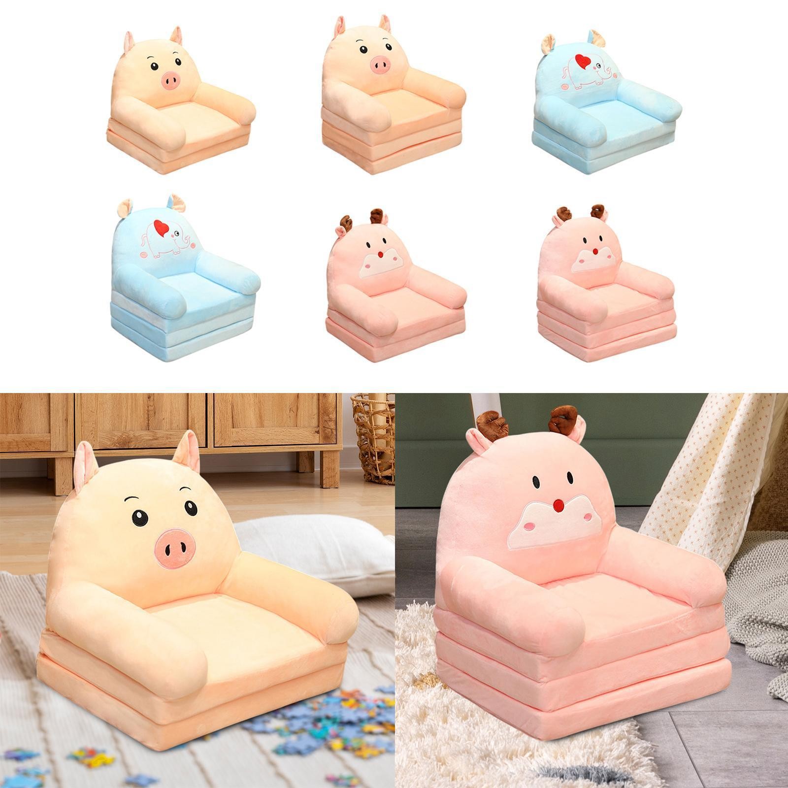 Kids Couch Toddler Couch Cute Convertible Sofa to Lounger Fold Out Armchair