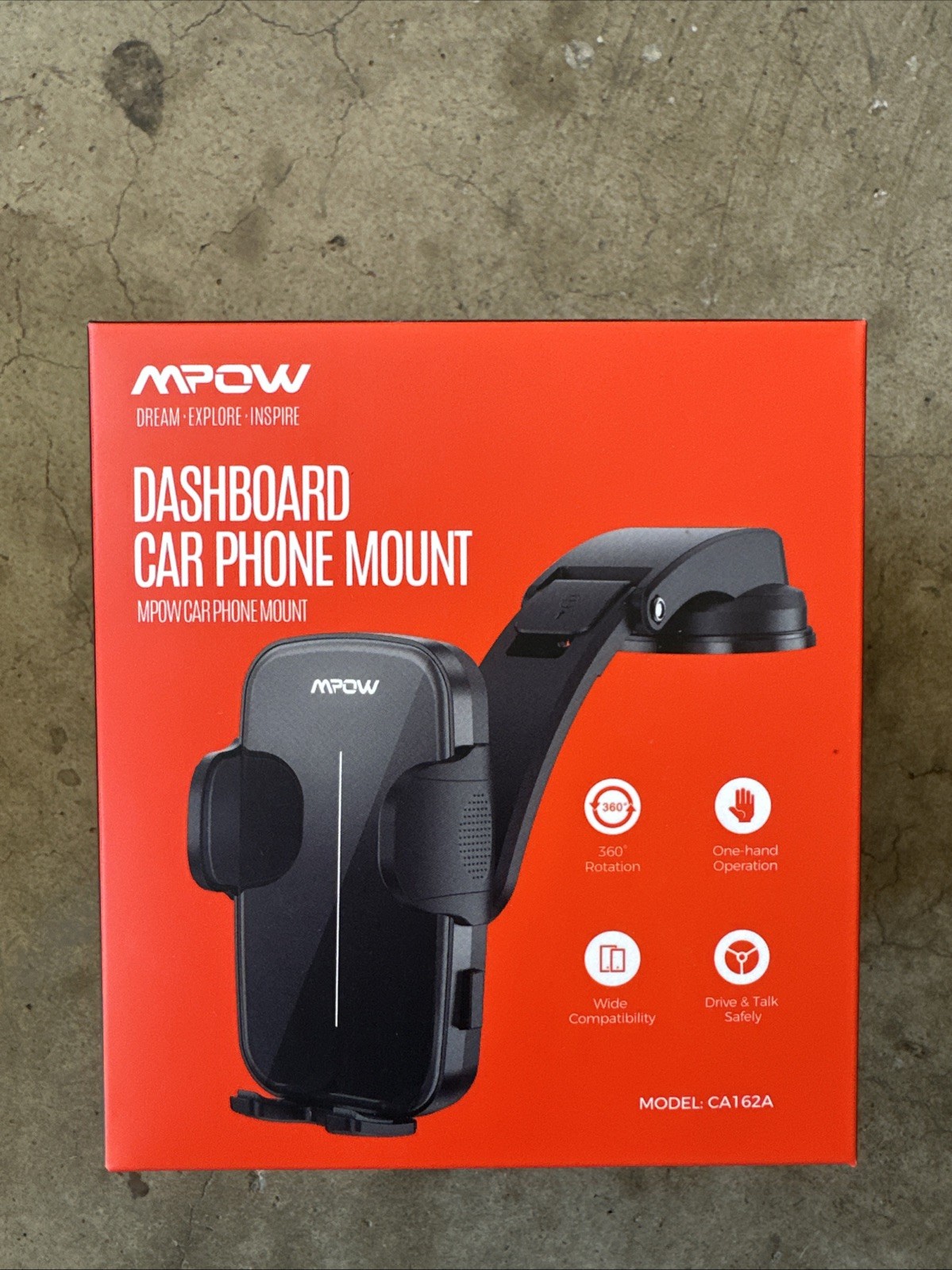 MPOW Dashboard Car Phone Mount CA162A Adjustable Windshield Dash Holder