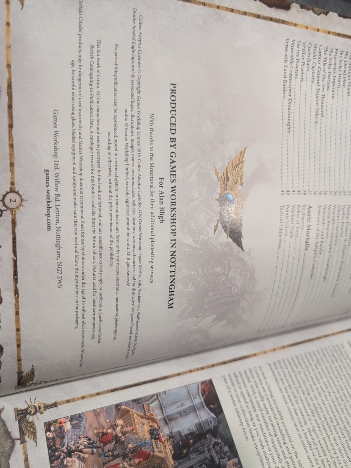 Warhammer 40K Codex Adeptus Custodes Collector's Limited Edition hardcover
