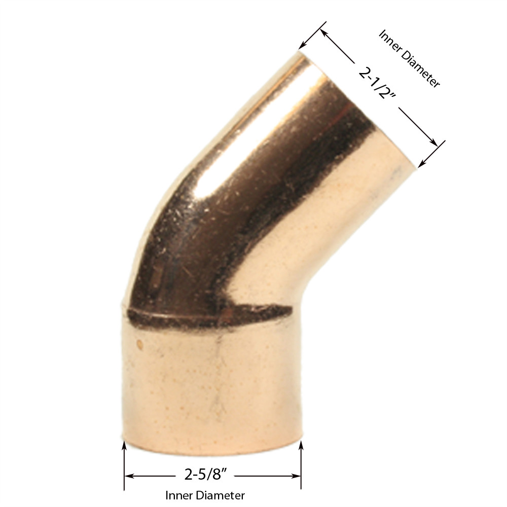 Libra Supply 2-1/2 inch, 2-1/2'', 2-1/2-inch 45 Degree Copper Street Elbow FTGxC