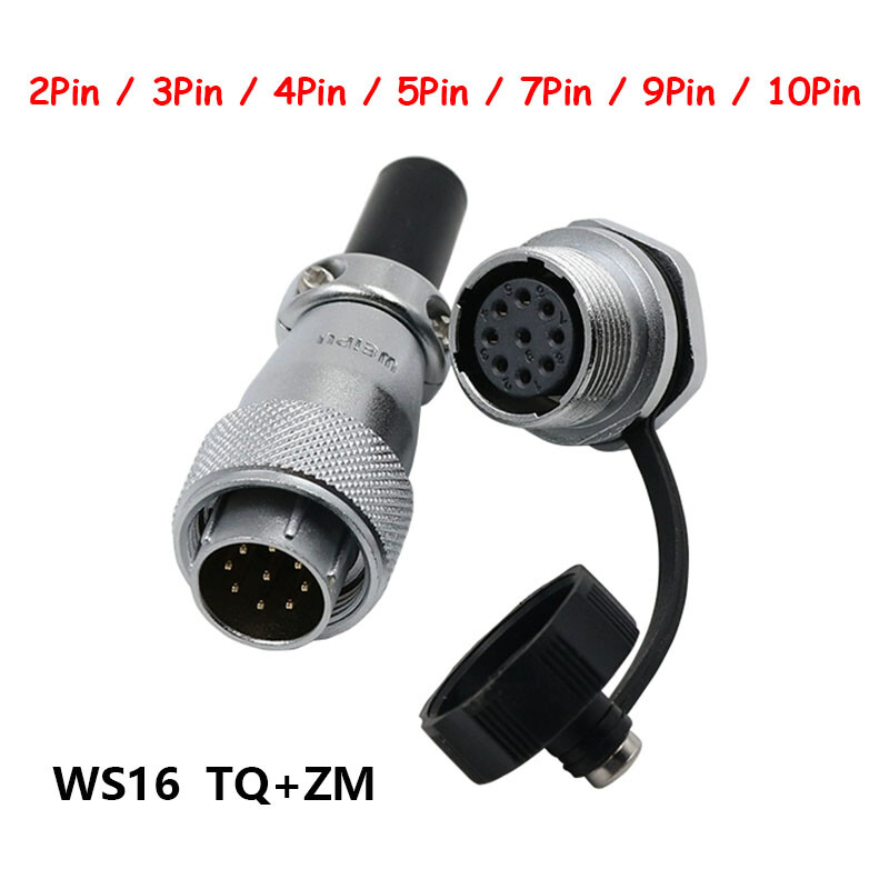 WS16 2/3/4/5/7/9/10Pin Aviation Connector Plug & Socket Panel Waterproof Adapter