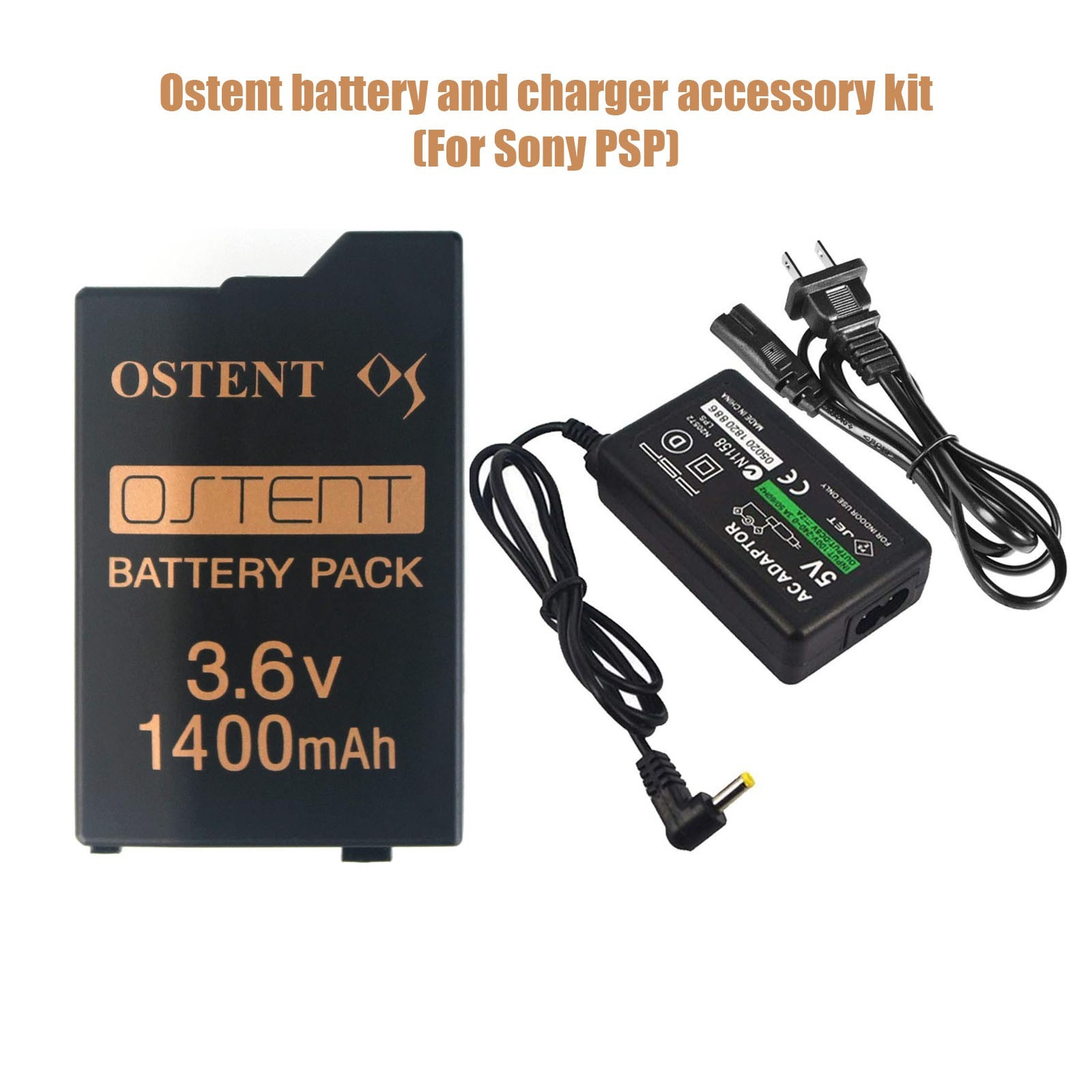 OSTENT 1400mAh 3.6V Lithium Ion  Battery Pack with charger for PSP 2000/3000