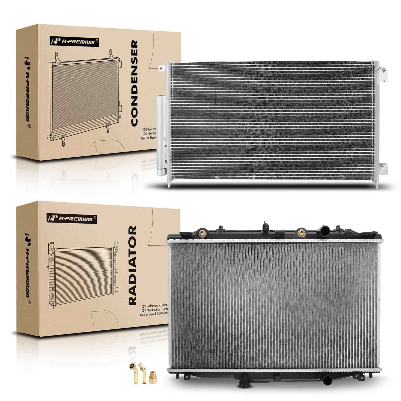 Aluminum Radiator & Condenser Cooling Kit Accord 2003-2007 2.4L Auto 2PC Set
