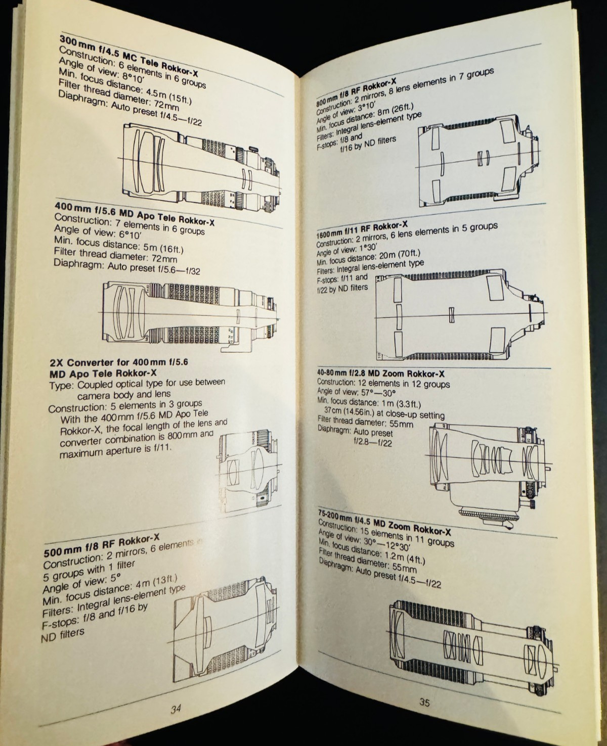 1978 MINOLTA CATALOGS & BROCHURES XG-7, Quick Reference Guide, Price List - EX