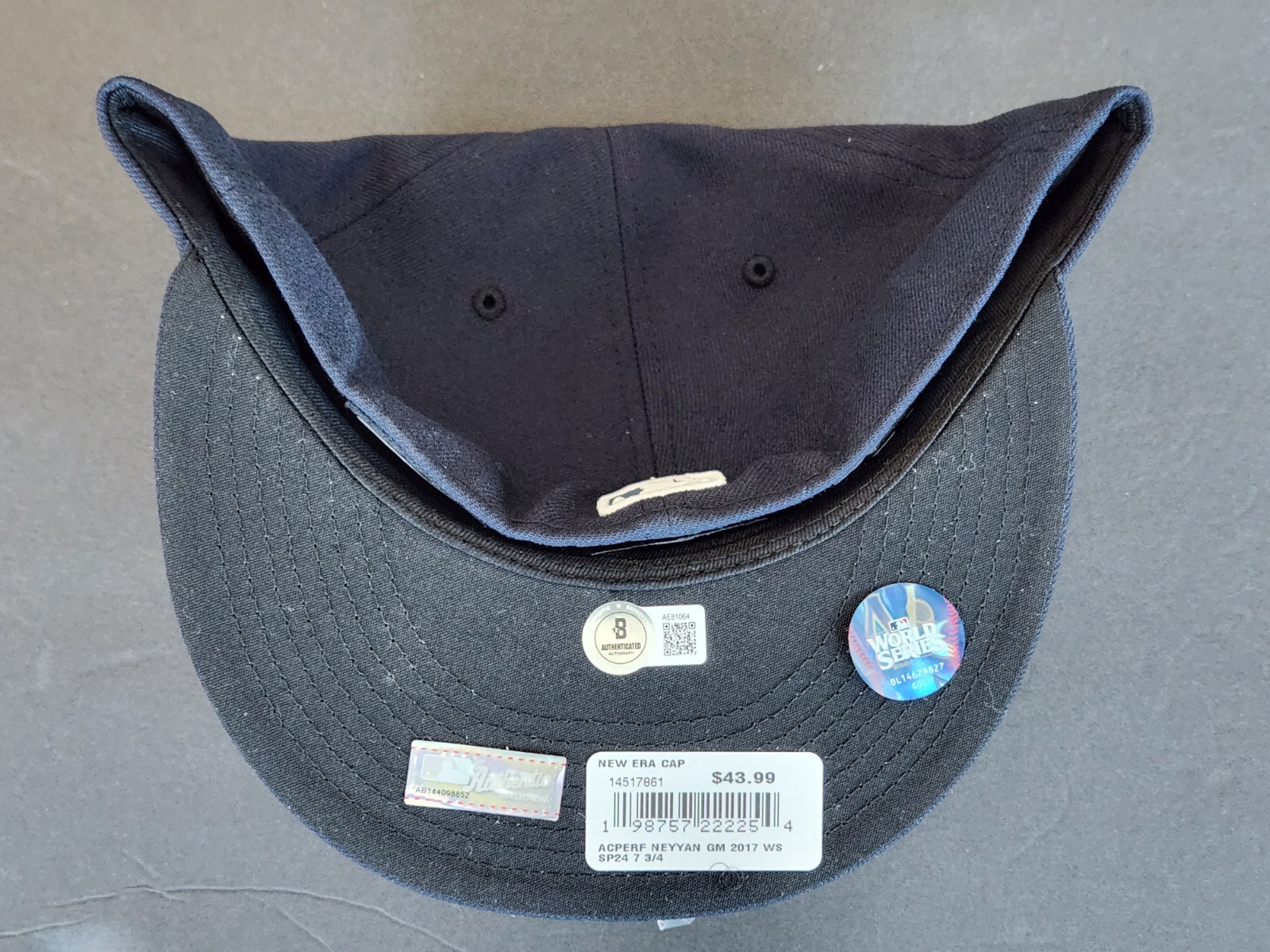 Aaron Judge Autographed New Era World Series Hat 2024 New York Yankees Beckett