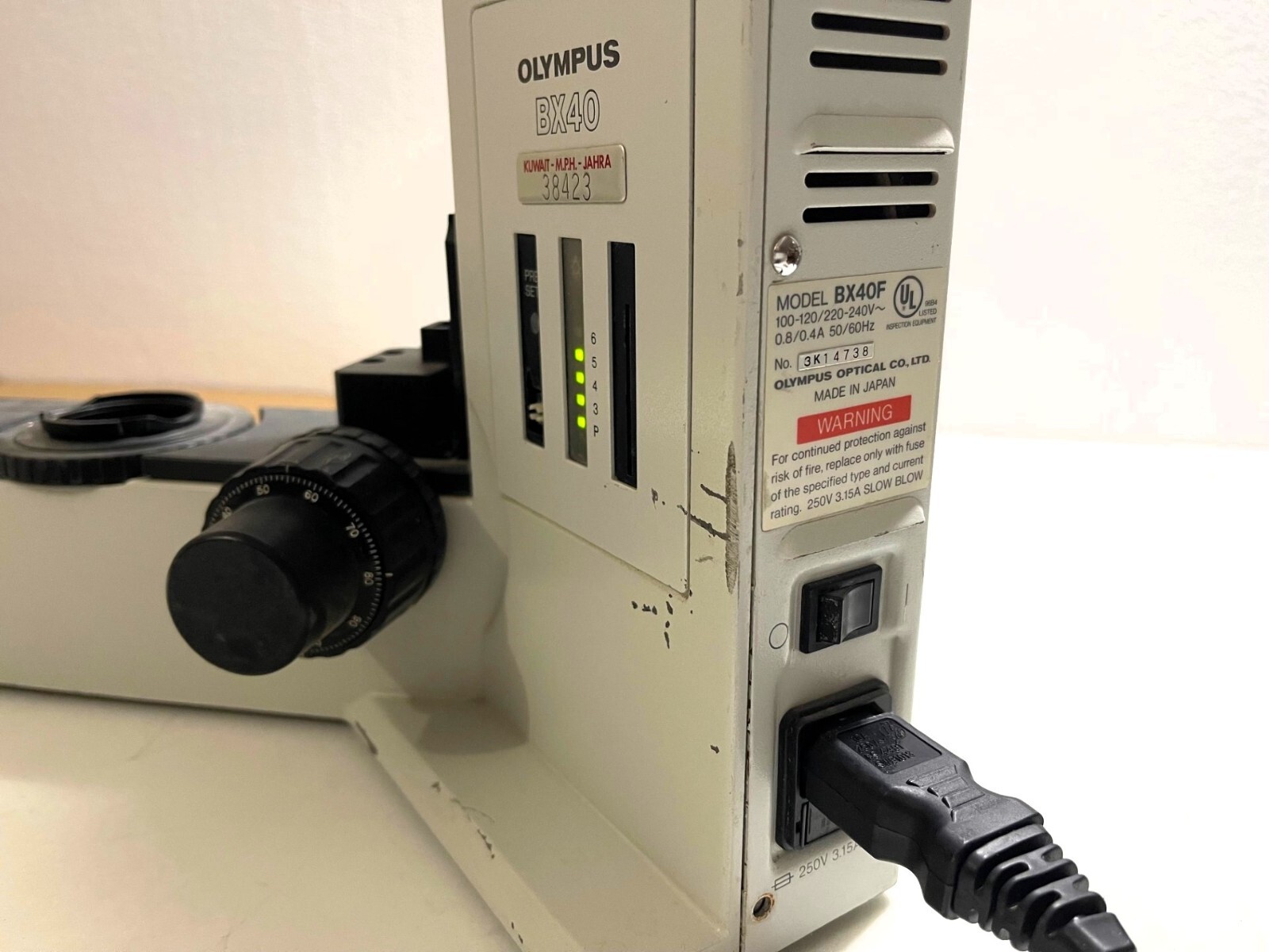 OLYMPUS POWER SUPPLY FOR MICROSCOPE BX-40F, DHL Shipping World Wide