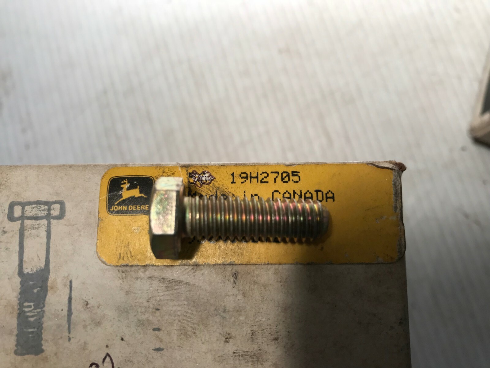 19H2705  GENUINE John Deere  Grade 8 CAP SCREW BOLT