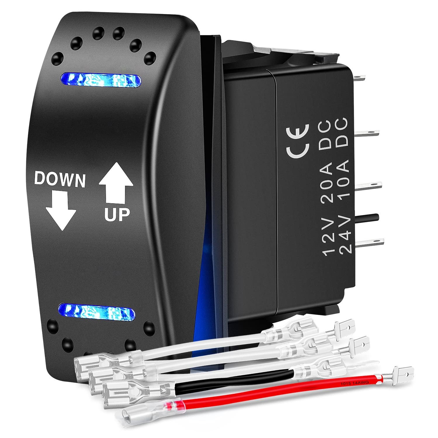 Nilight 20A DPDT 7 Pin Momentary Down Up Polarity Reverse Rocker Switch