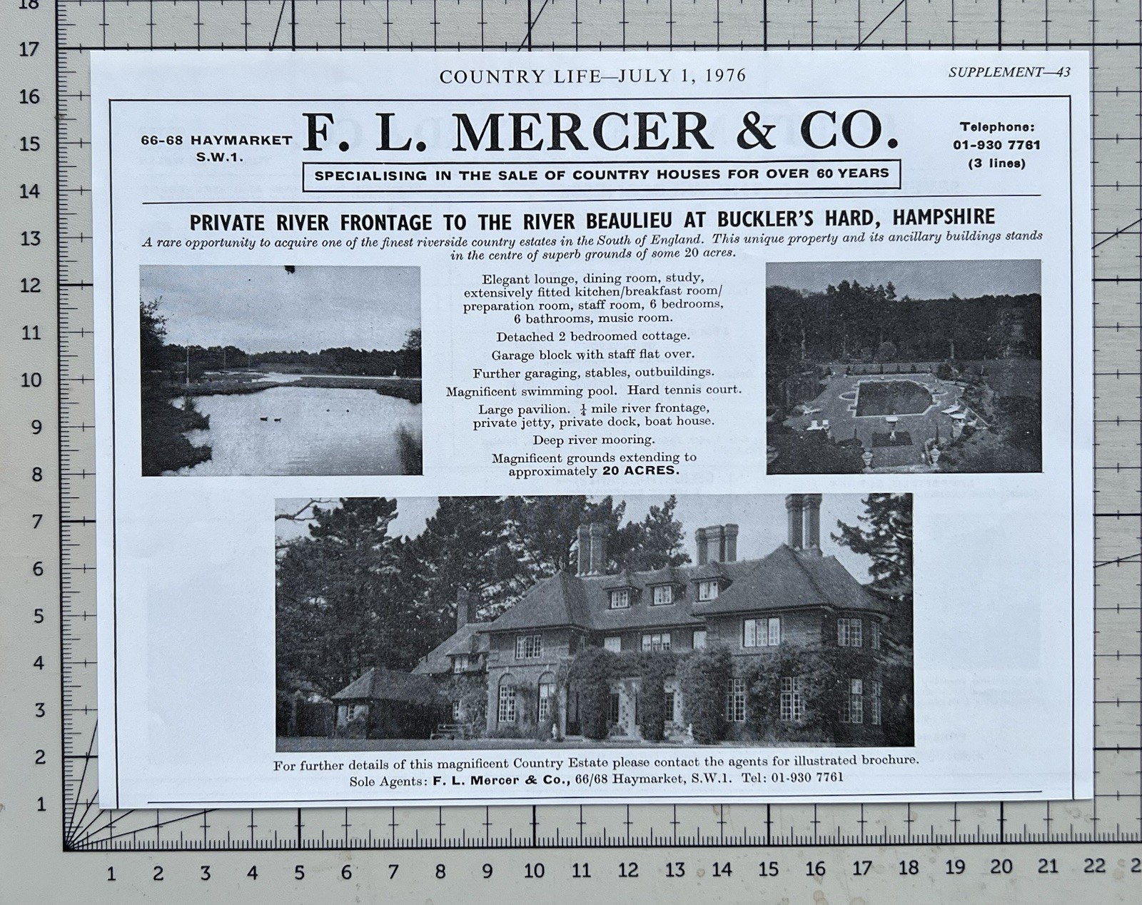 Buckler's Hard - Beaulieu - Hampshire For Sale - 1976 Cutting 399
