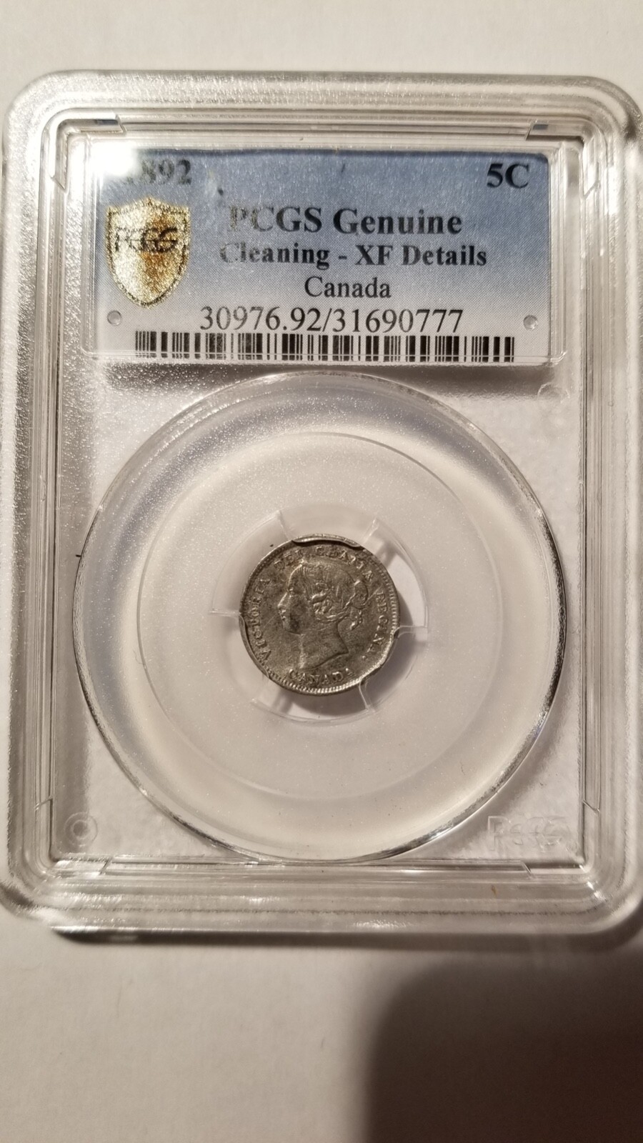 CANADA FIVE CENT 1892 OBV#5   XF  PCGS,