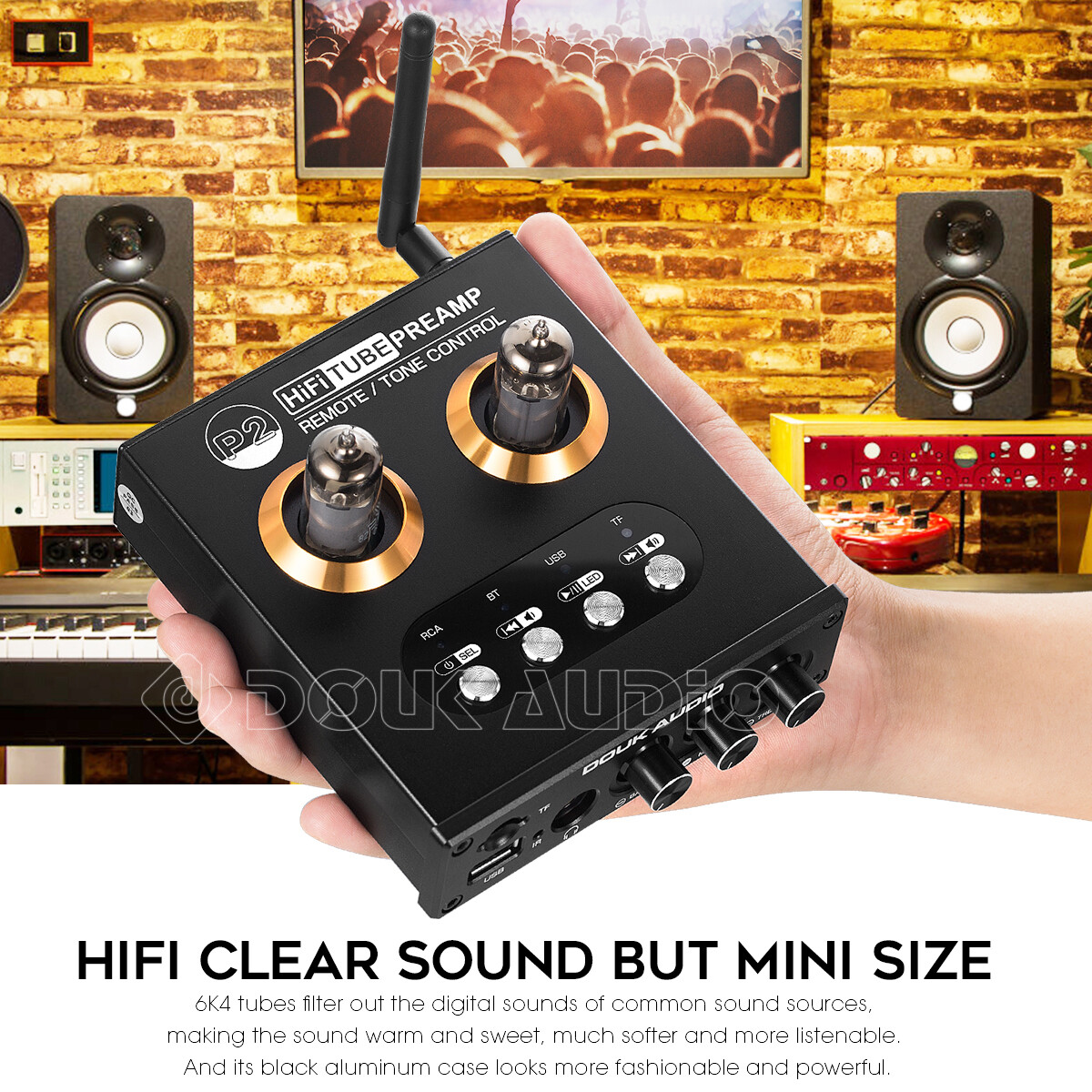 Mini Tube Preamplifier with Bluetooth 5.0 / USB SD Play / Headphone Amp / Remote