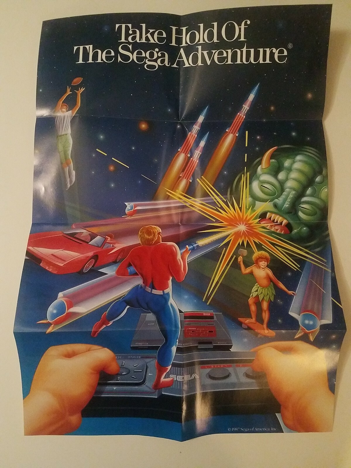 Sega Master System "Take Hold of the Sega Adventure" Poster Insert Near Mint SMS