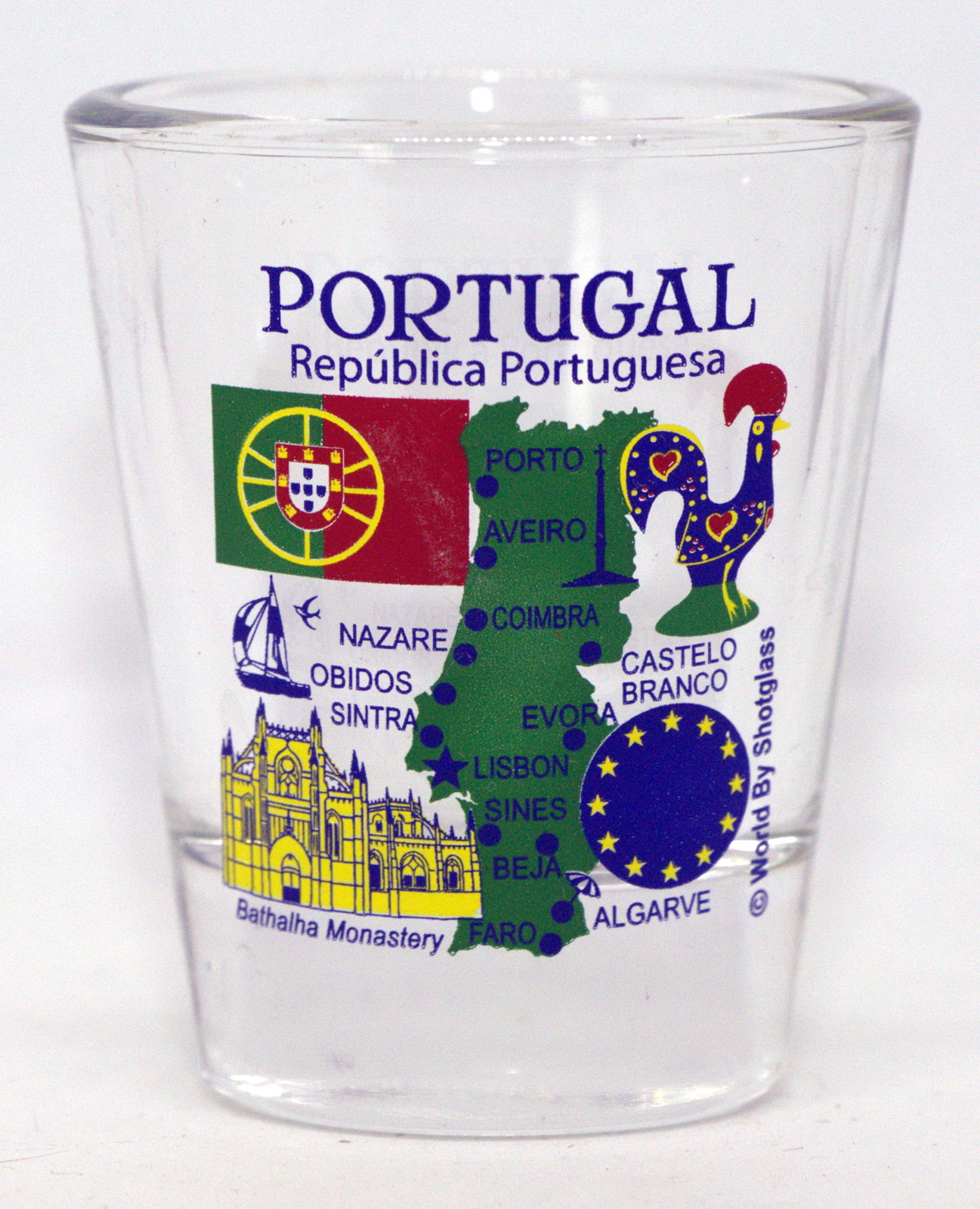 PORTUGAL EU SERIES LANDMARKS AND ICONS COLLAGE SHOT GLASS SHOTGLASS