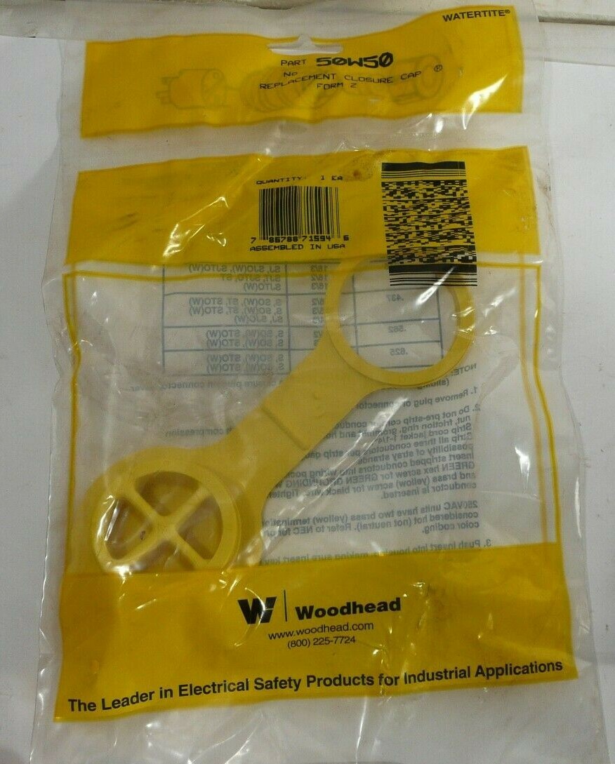 NEW GENUINE WOODHEAD WATERTITE 50W50 REPLACEMENT CONNECTOR CLOSURE COVER