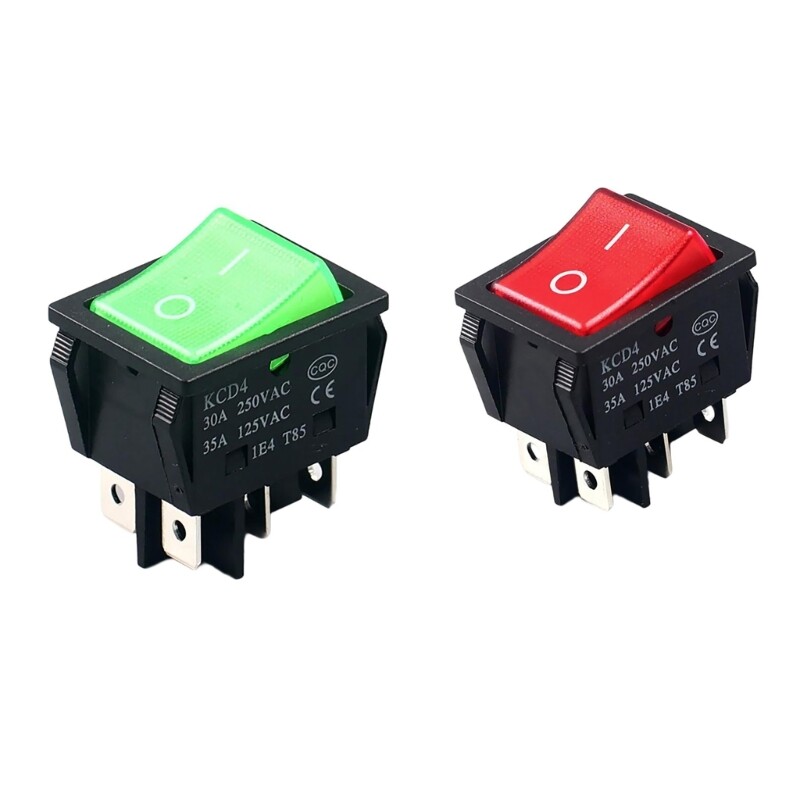 30A LED Lighted Rocker Switches 6 Pin 2 Position Rocker Toggle Switches