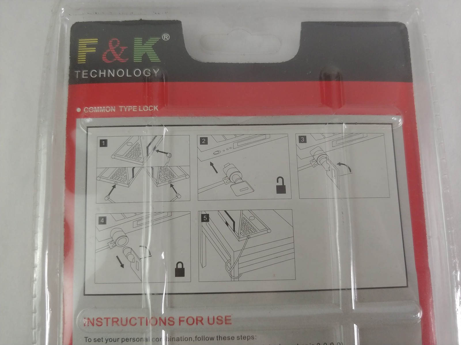 New F&K NOTEBOOK 6 Foot Cable Lock with 2 keys
