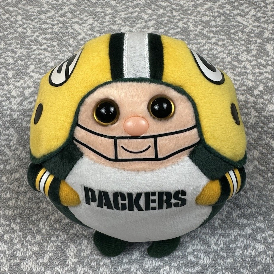 Ty Beanie Ballz NFL Green Bay Packers Plush Beanbag Toy 5" Sports Mascot Retro