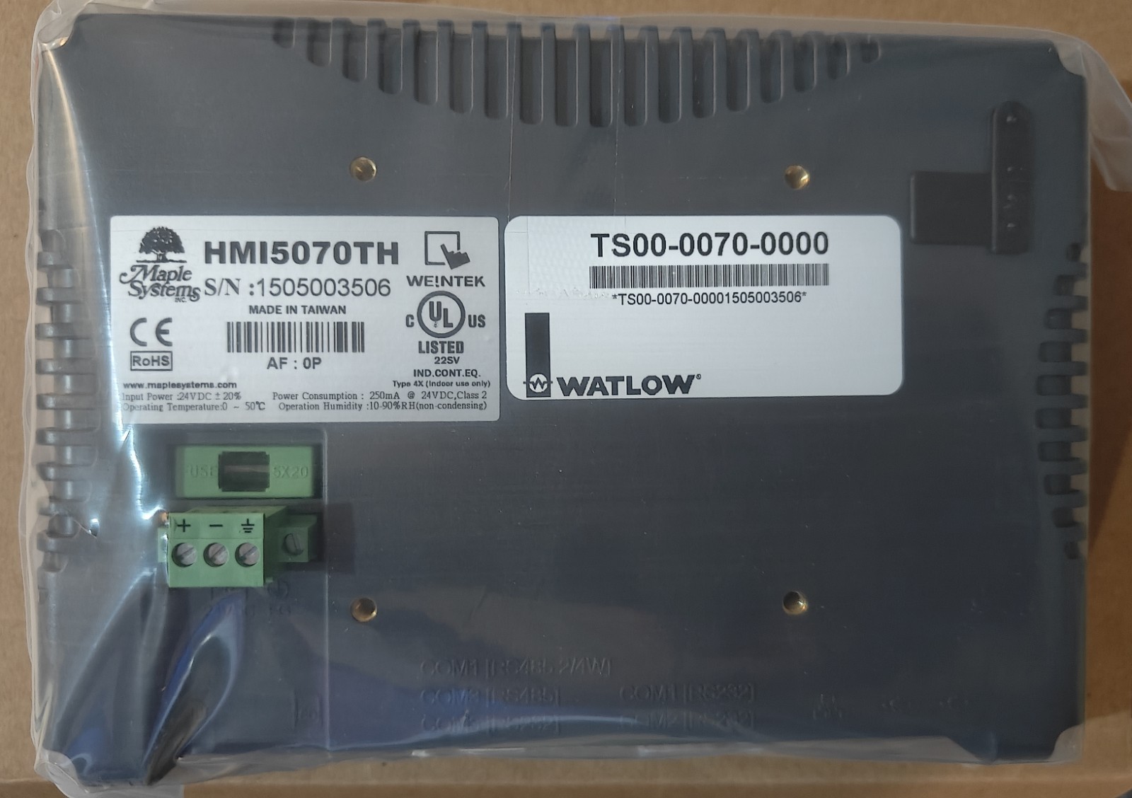 Watlow TS00-0070-0000/Maple Systems HMI5070TH 7" PLC Controller/Interface