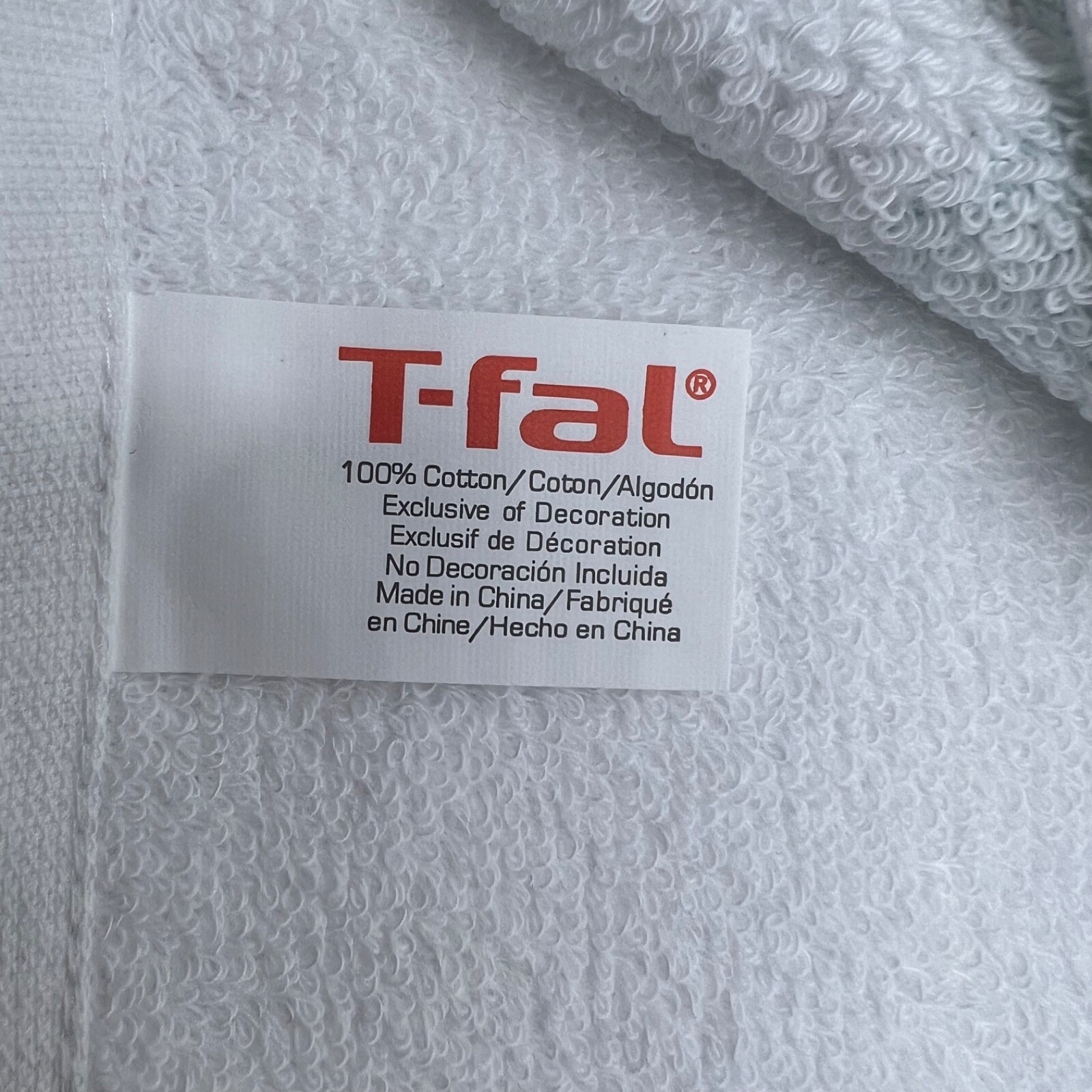 T-Fal White Pots and Pans Cotton Kitchen Towel 15” X 26” Absorbent Durable