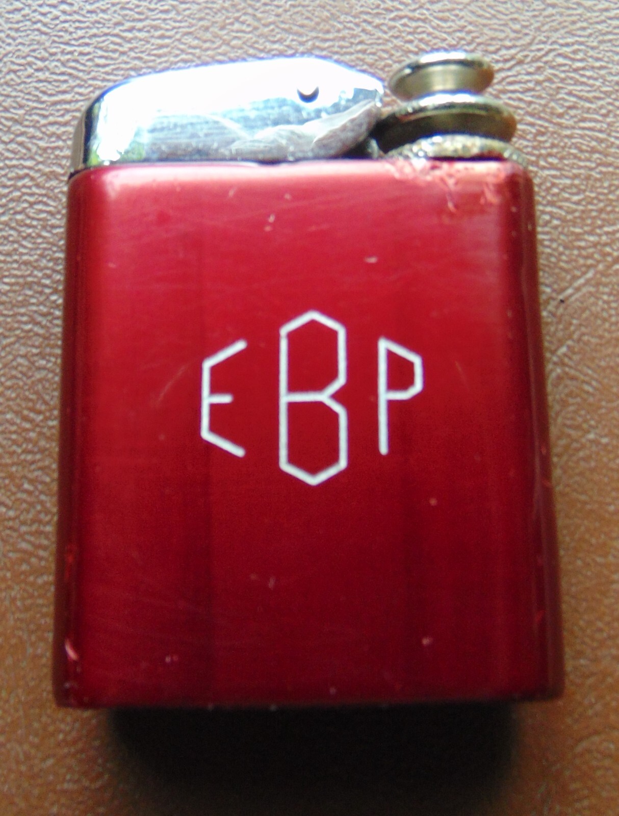 RARE COLLECTIBLE VINTAGE "EBP" RED CIGARETTE LIGHTER