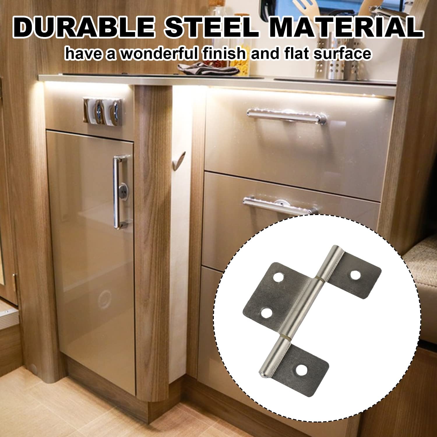 Three Leaf Non-Mortised Hinge for Mobile Home & RV Interior Bifold Door Hinge...