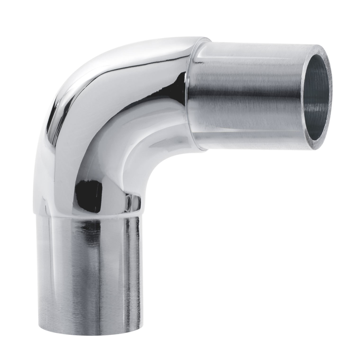90 Degree Flush Radius Elbow Connector Polished Stainless Steel Finish