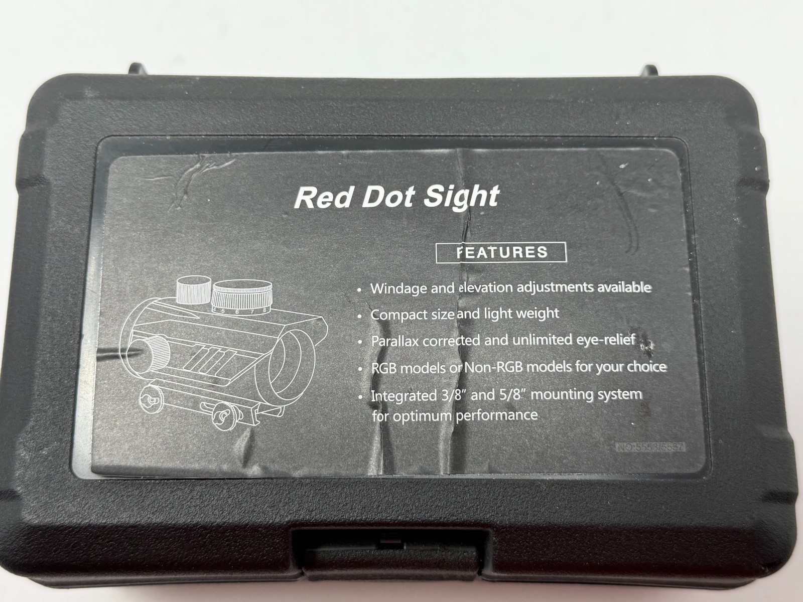 UUQ RGB Red Dot Sight Scope Reflex Optic w/ Case Manual Mounts Battery Untested