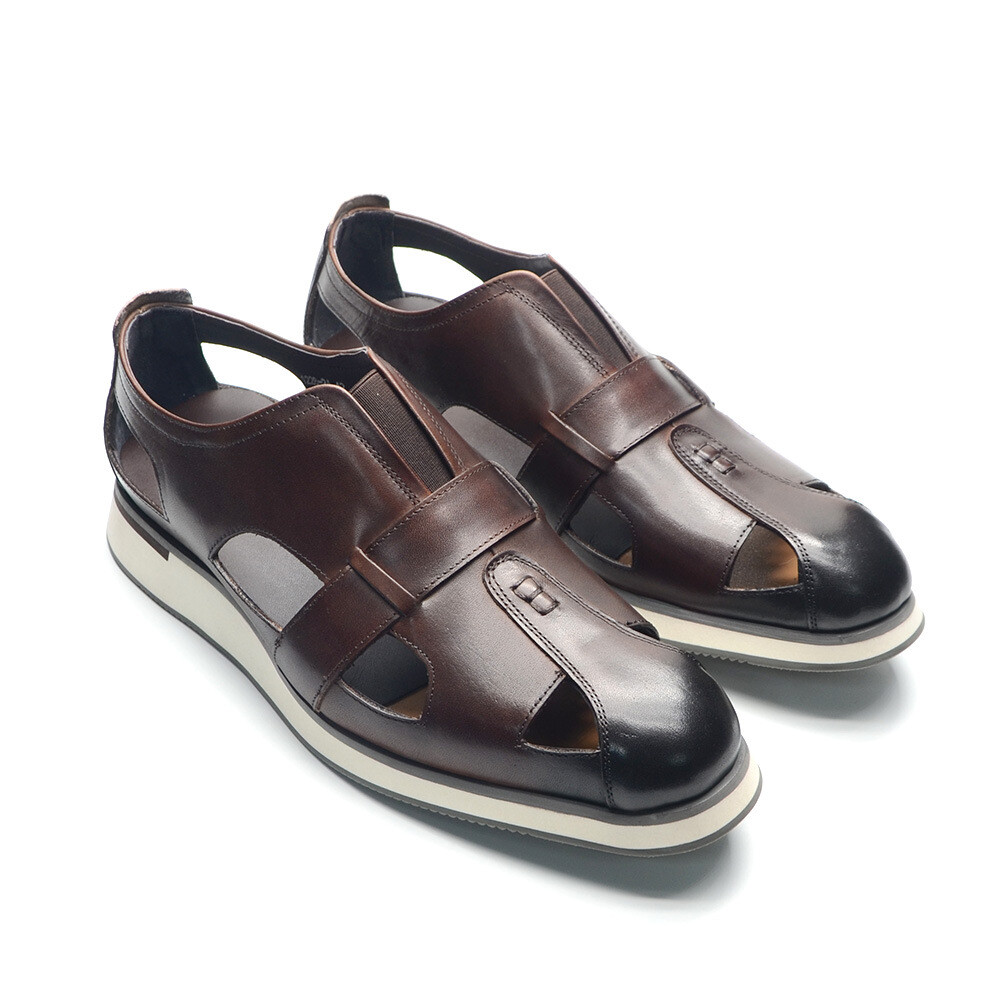 Mens Summer Real Leather Roman Sandals Outdoor Casual Breathable Business Shoes