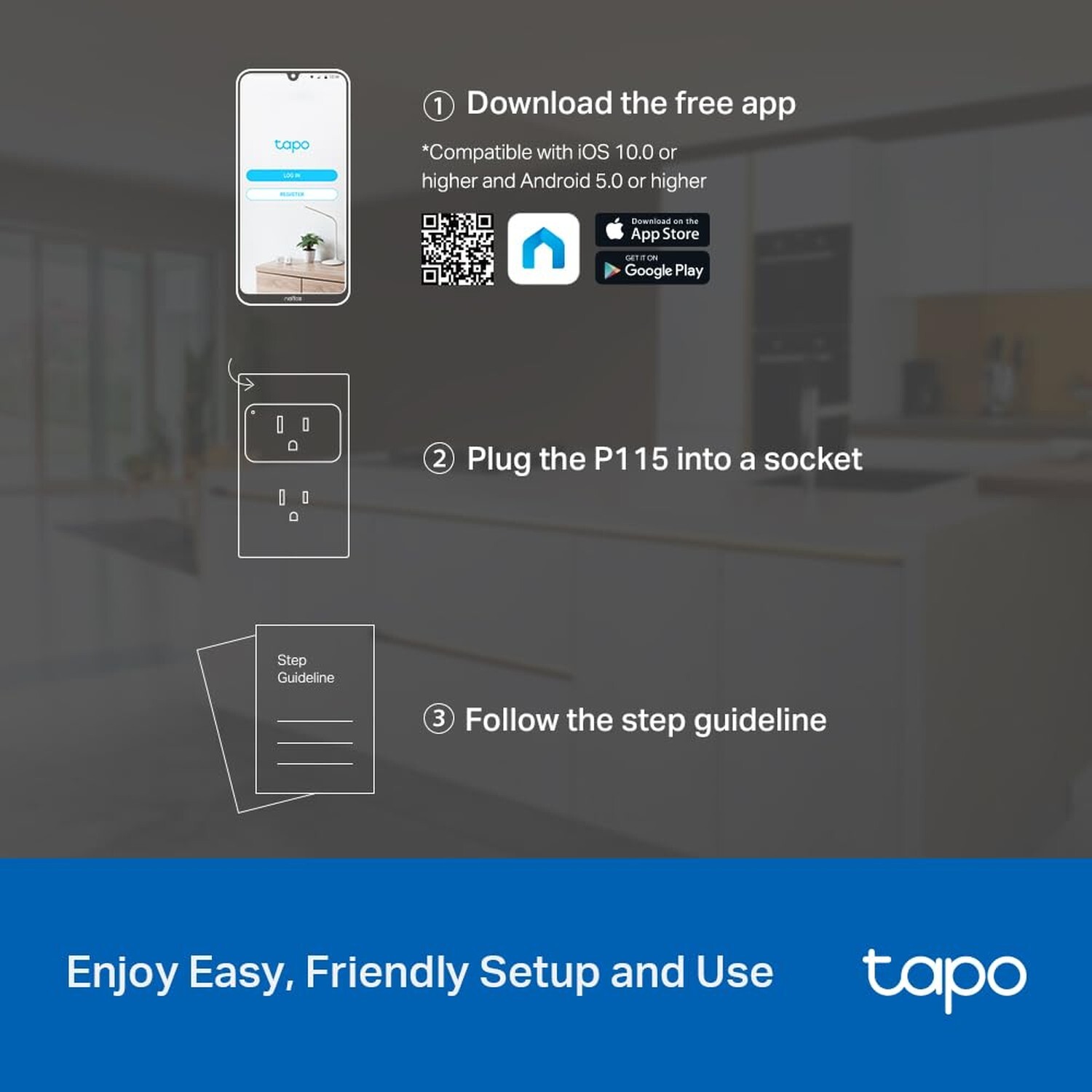 TP-Link 𝗧𝗮𝗽𝗼 Smart Plug Wi-Fi Mini, Energy Monit