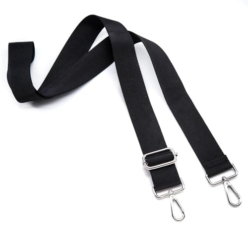Thickened Solid Color Purse Straps Replacement Crossbody Black Silver Buckle