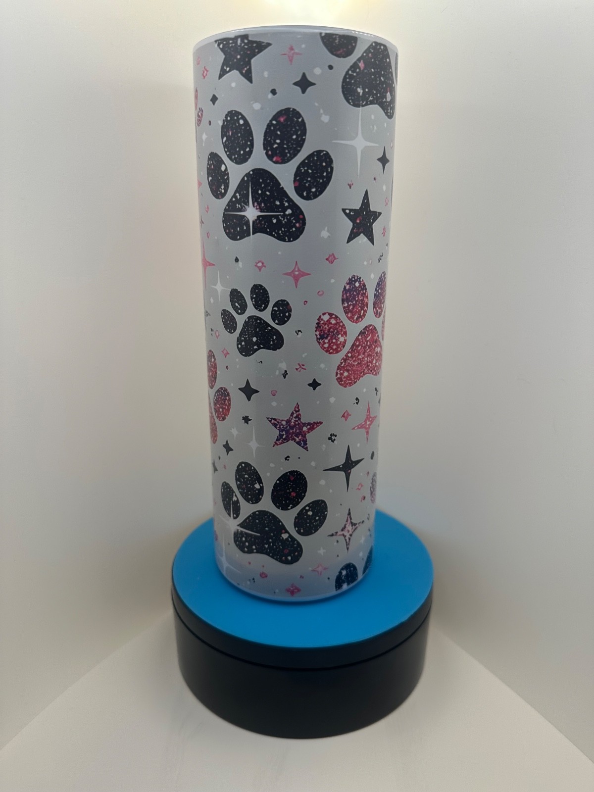 Sparkly Paws Stainless Steel 20oz Skinny Tumbler W/ Lid and Straw - New