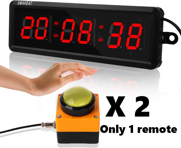 SMAHEAT Fitness Timer w/ Stopwatch Button/RED/2 boxes only 1 with remote, NEW