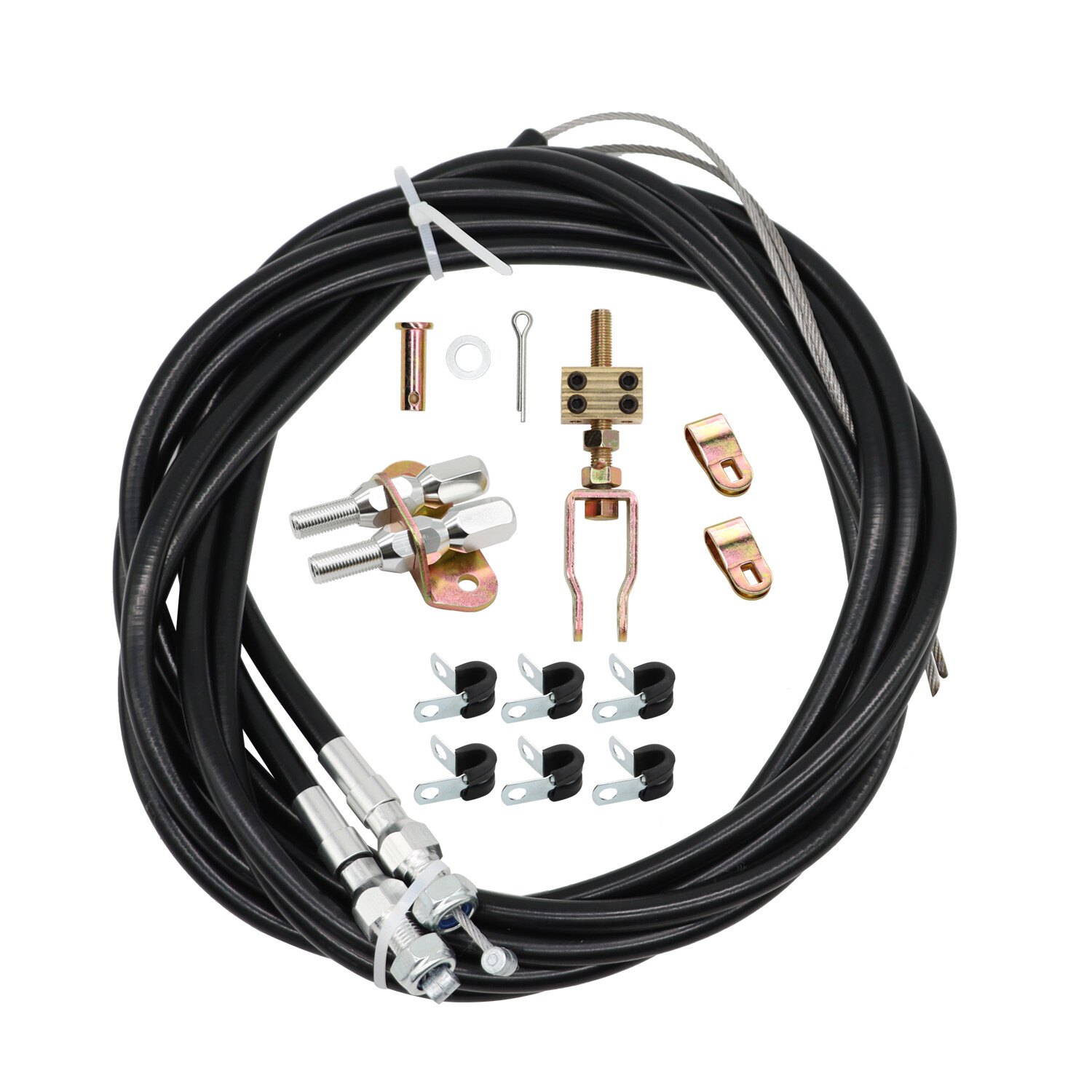 330-9371 Universal Rear Parking Brake Emergency E-Brake Cable Kit Black