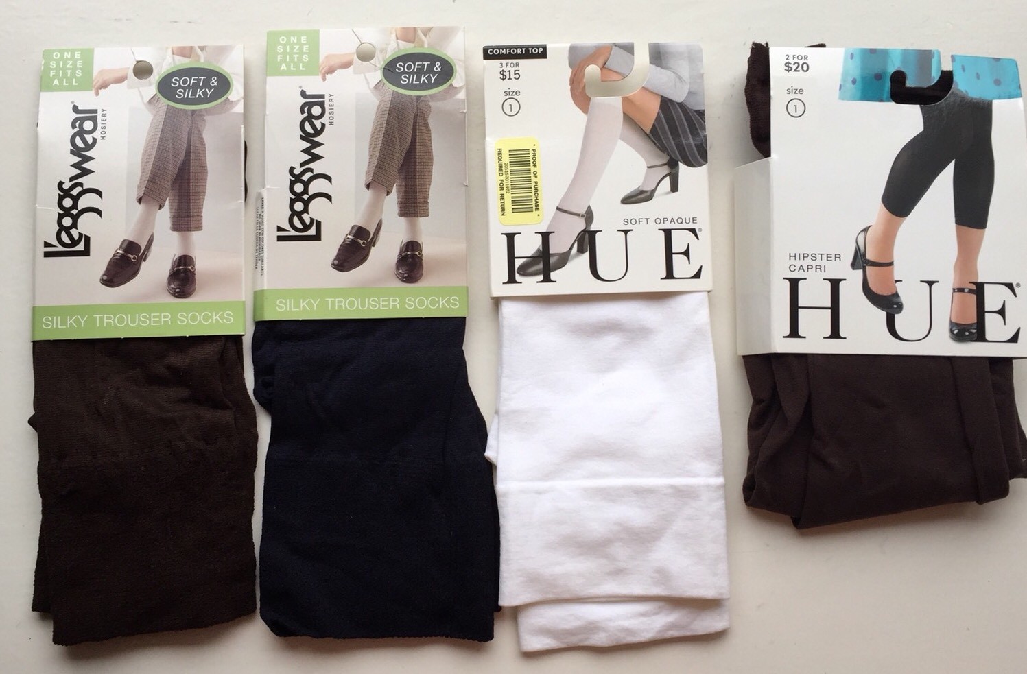 SOCKS L'eggs wear/HUE/AMANDA TAYLOR TROUSER SILKY&SOFT ONE SIZE Knee-Hi/Footless