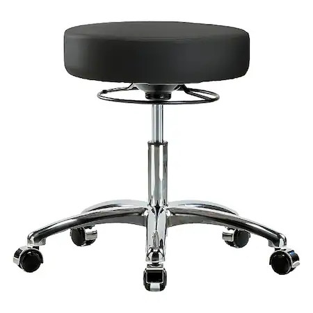 Desk Stool, Vinyl, Chrome, Casters, Blk, Br-Vdhso-Cr-Cc-8540