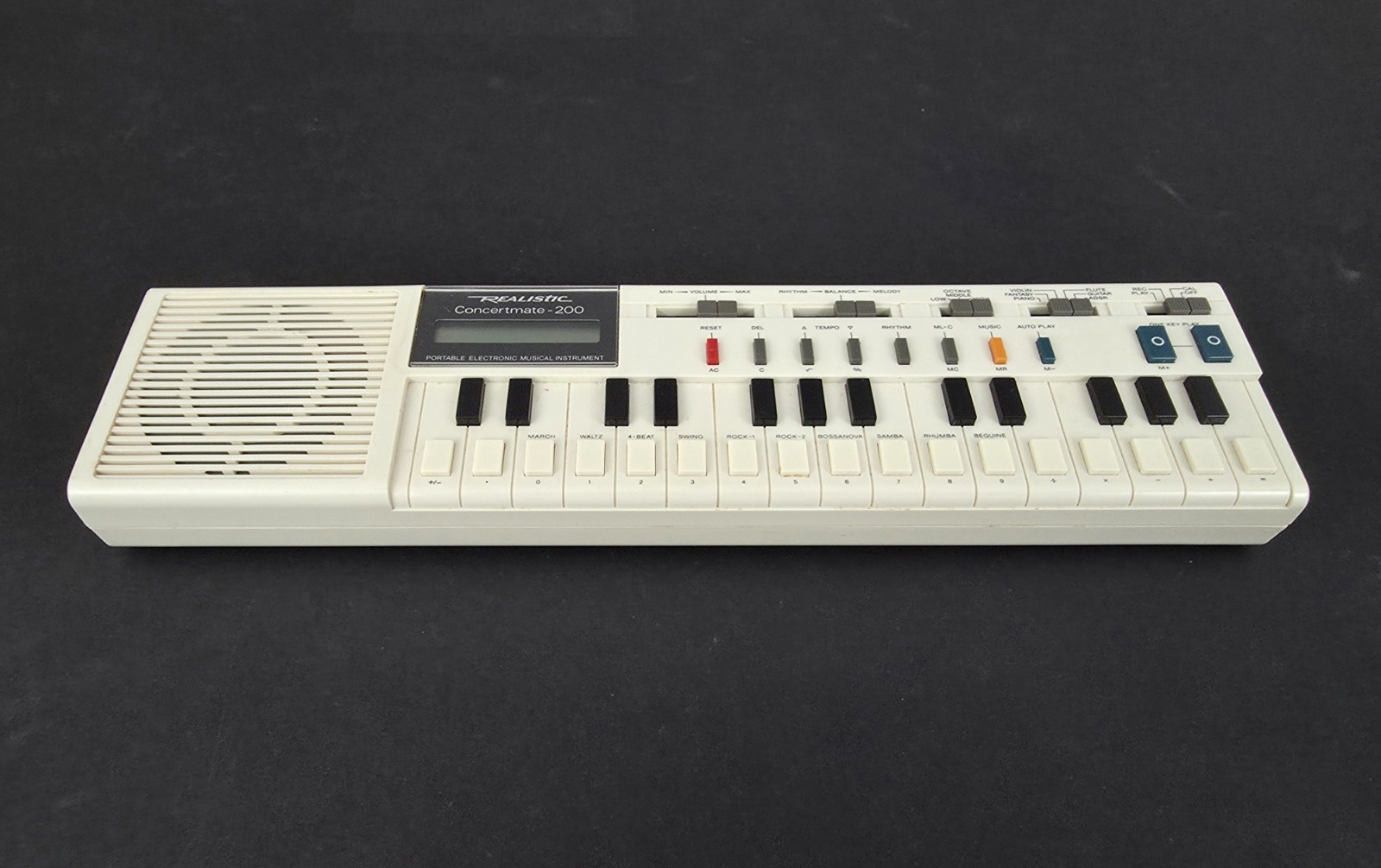 Realistic Concertmate 200 Electronic Keyboard Synthesizer 1980's  - Tested Works
