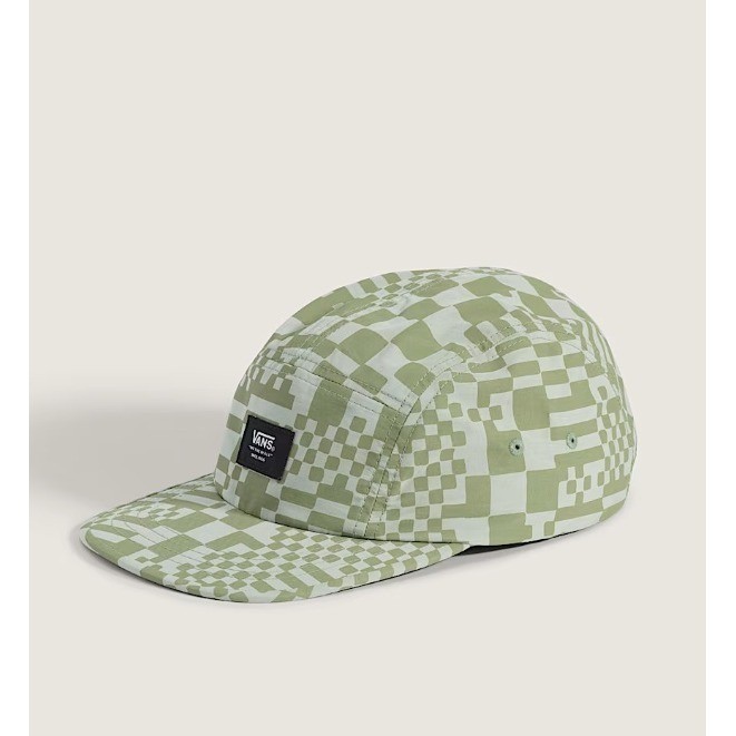 Vans Checkerboard Mash Up 5 Panel Camper Hat Grey Olive Green Nylon Men's OS