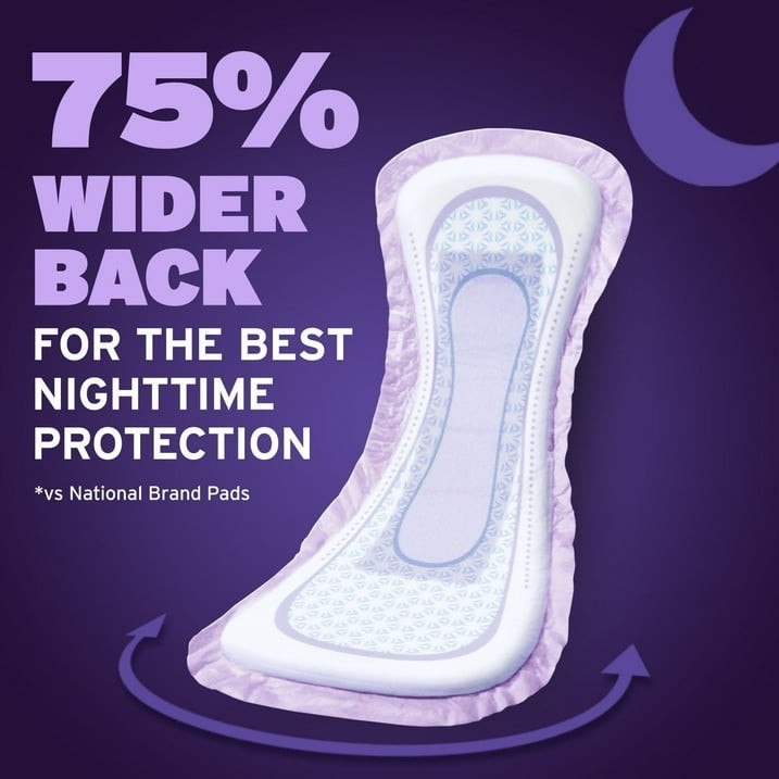 Poise Incontinence Pads, 8 Drop Overnight, 84 ct