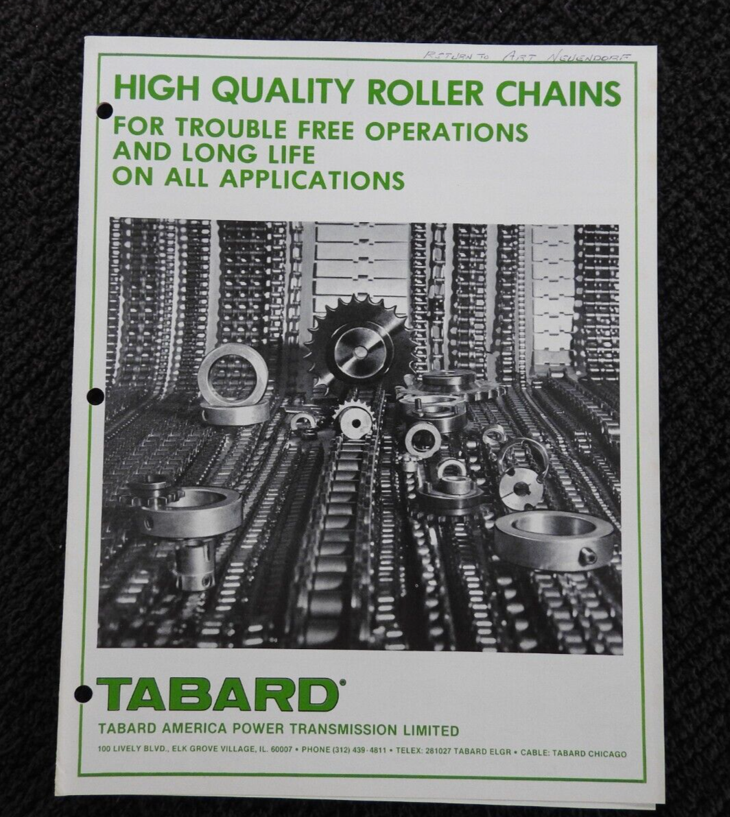 1978 Tabard Transmission ROL Chain Elk Grove Village IL Literature Signed Letter