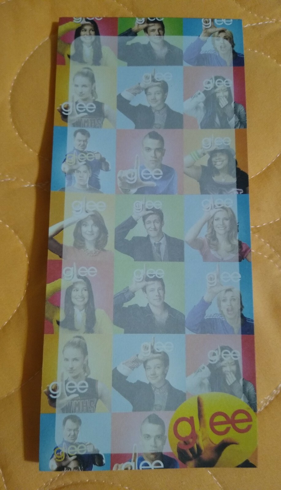 Glee TV show Magnetic List Pad Faces Cory, Lea MORE 60 Unlined Sheets; 3.5" x 8"