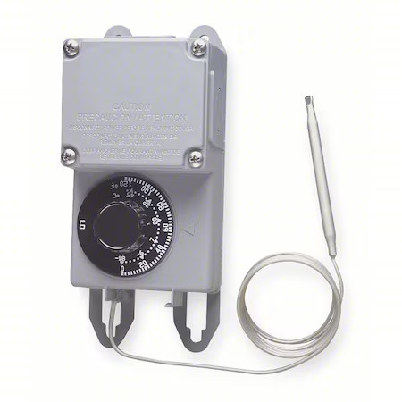 Peco Trf115-005 Line Voltage Mechanical Thermostat, Heat Or Cool, 0 To 120F,