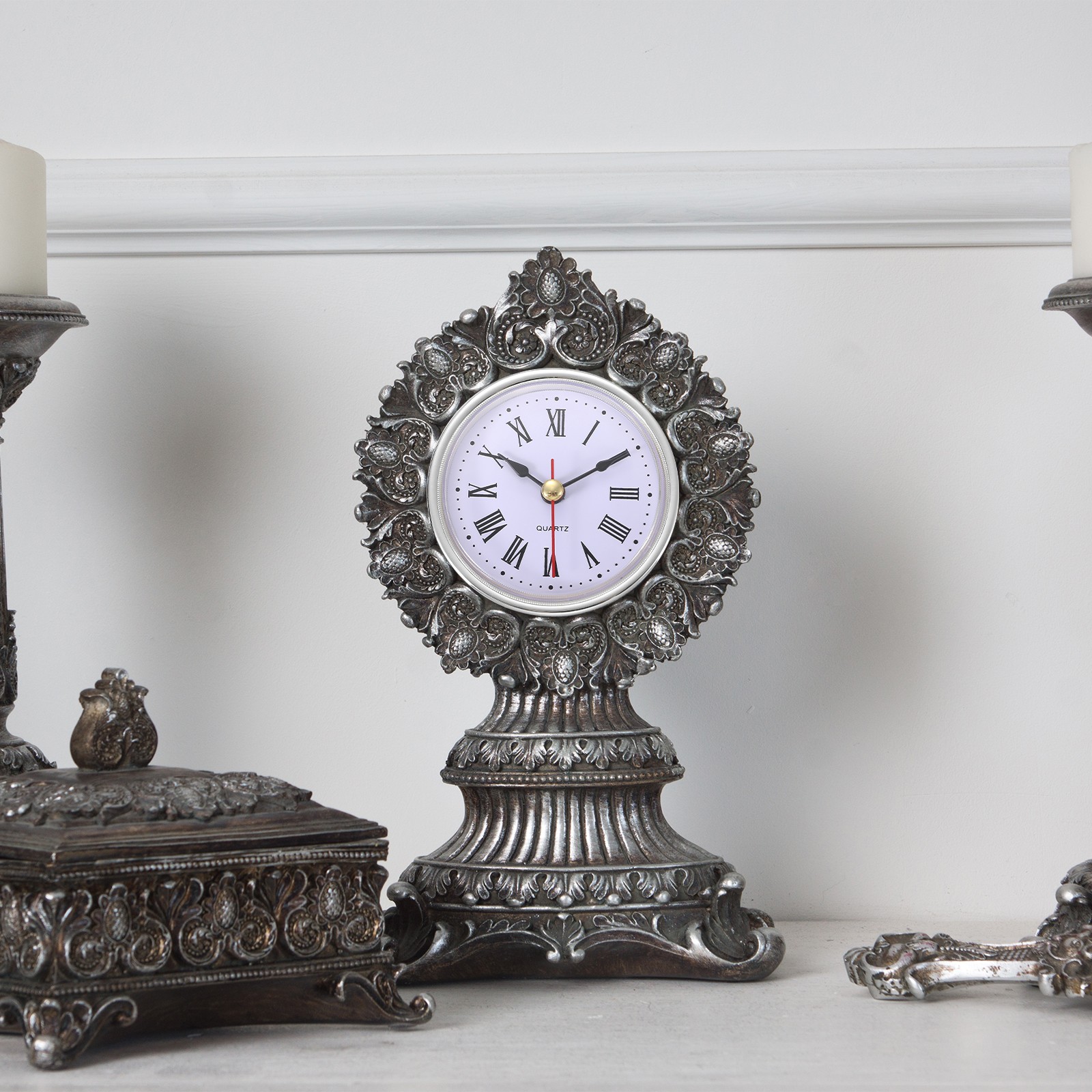 2.6"/65mm Classic Clock Movement, Silver (Roman Script)
