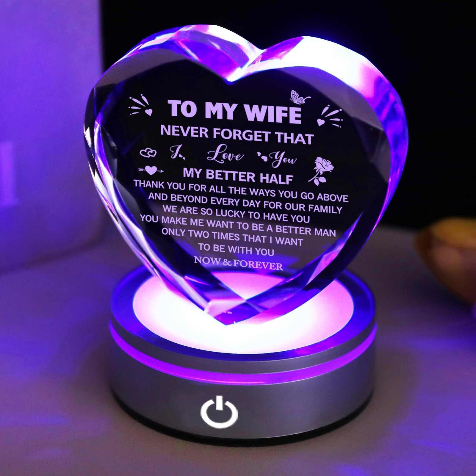 IFOLAINA Wife Gifts from Husband with LED Base Valentines Day Gifts to My Wif...