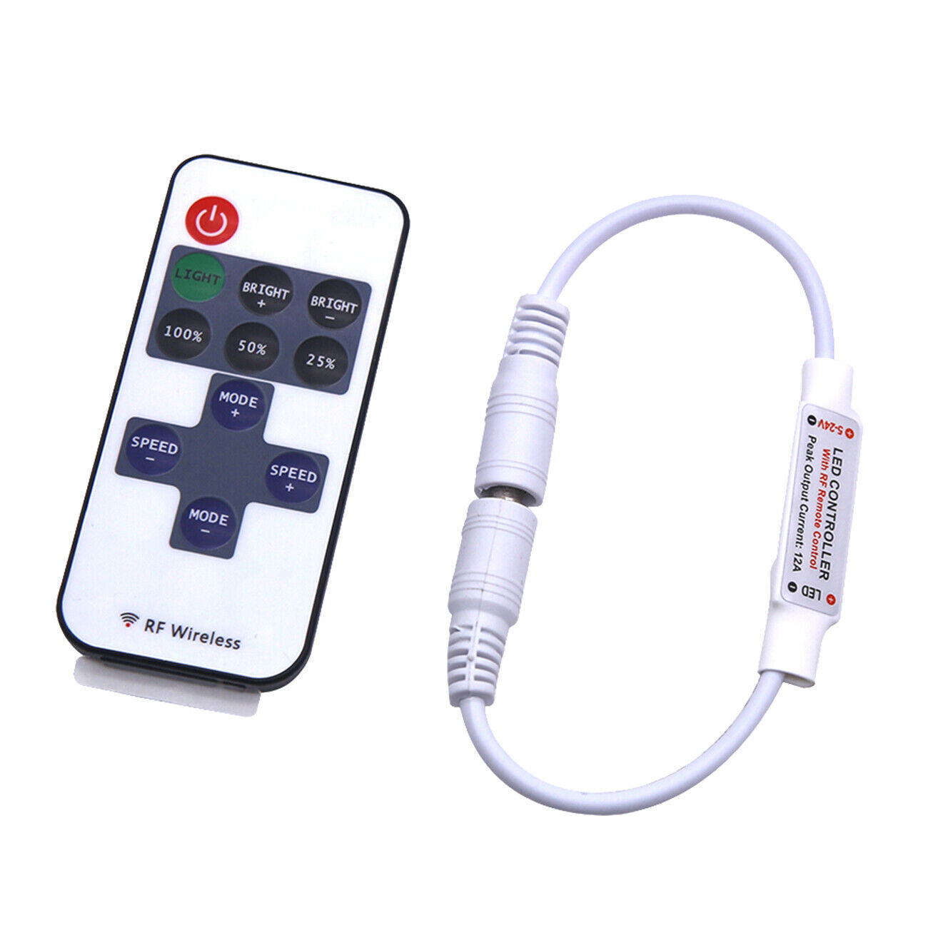 2PCS 11 Key Controller Inline Dimmer With RF Wireless Remote for LED Strip Light