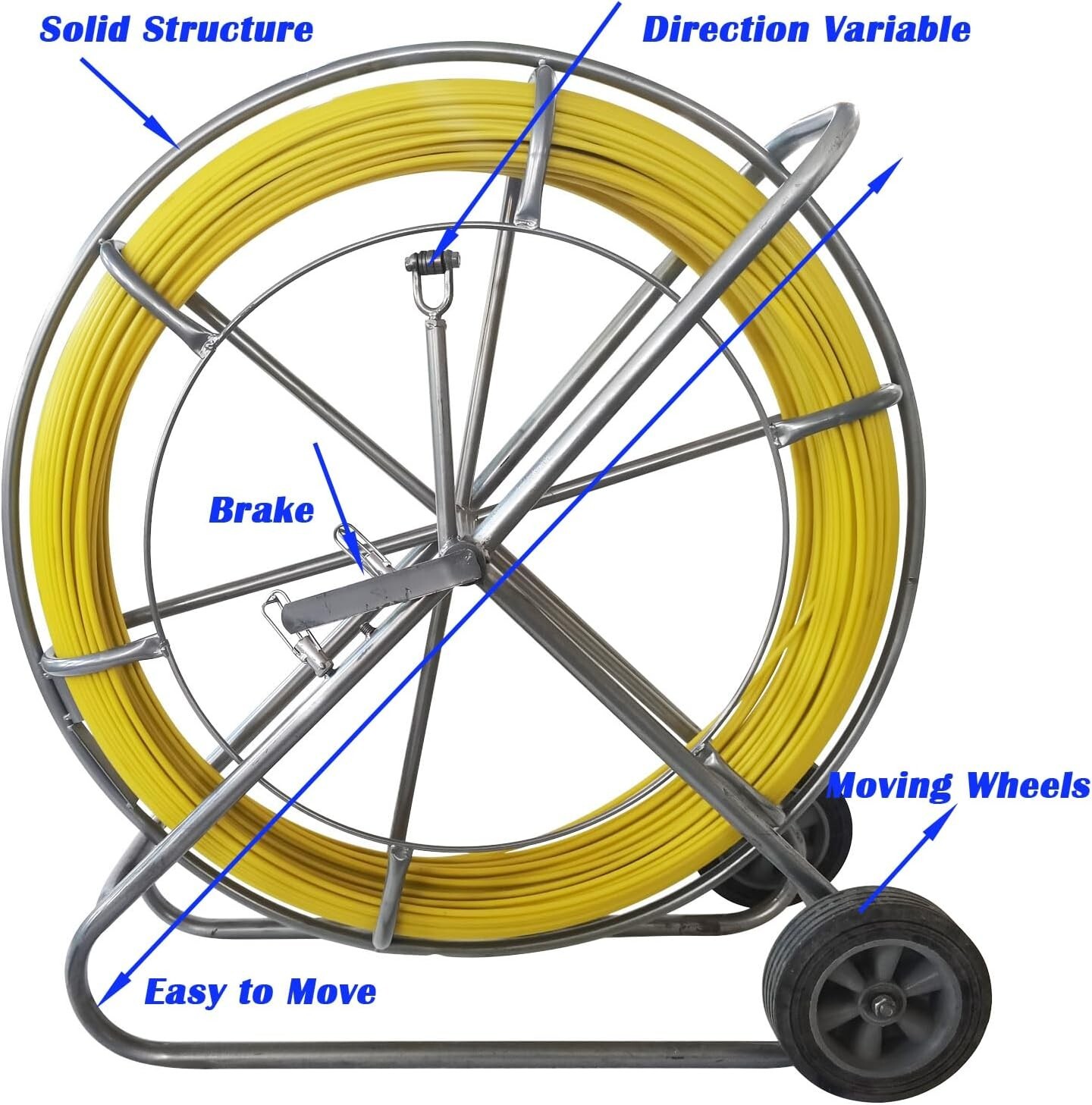 12mmx120m Fish Tape Fiberglass Duct Rodder FishTape Puller Fiberglass Wire Cable