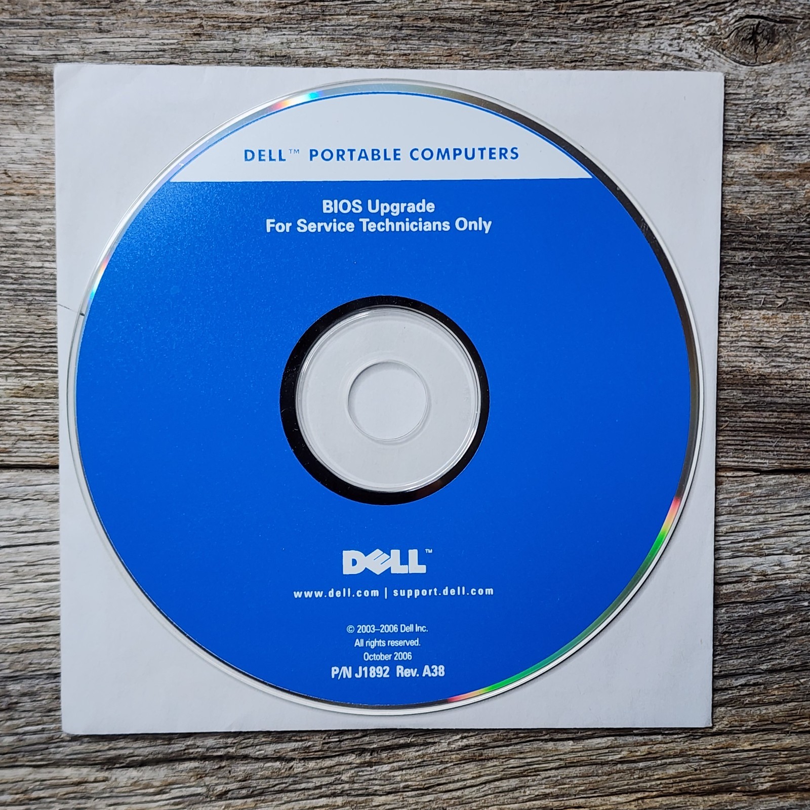 Dell Portable Computers BIOS Upgrade CD - For Service Technicians Only / Laptops