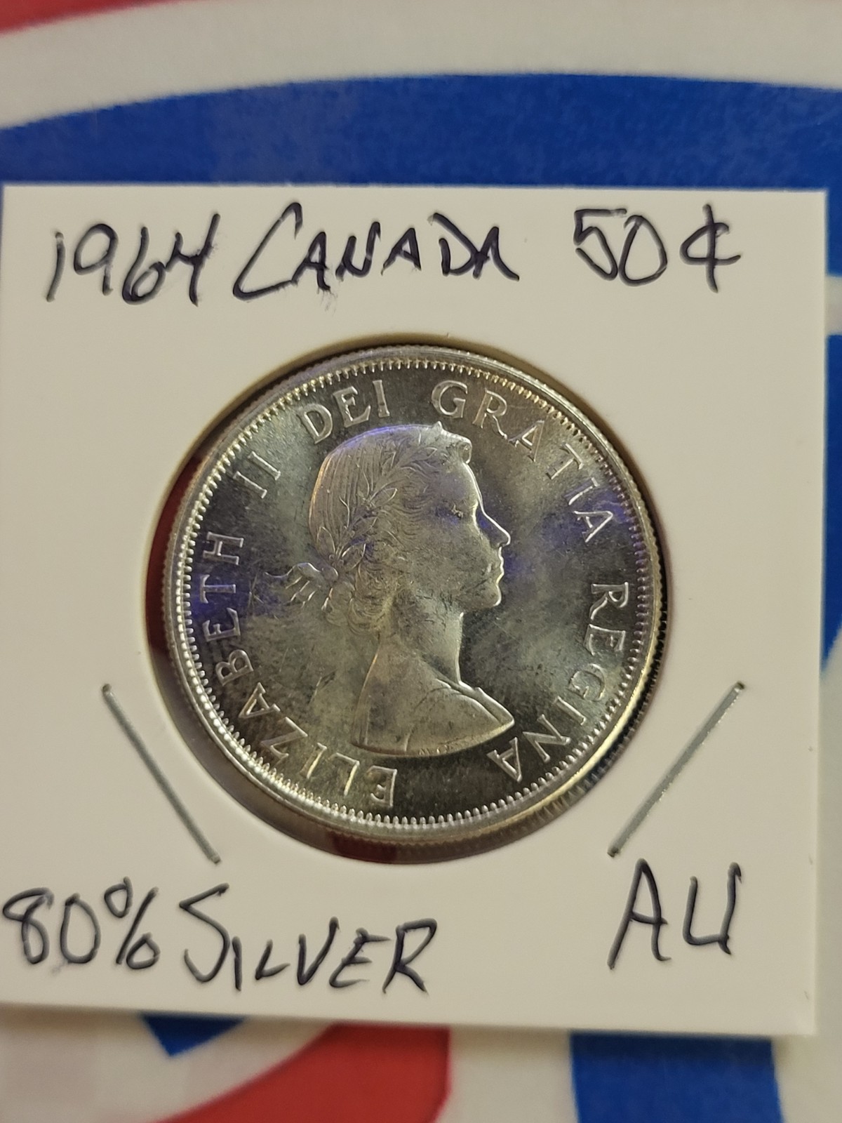 1964 Silver Canada 50 Cents AU 80% Silver
