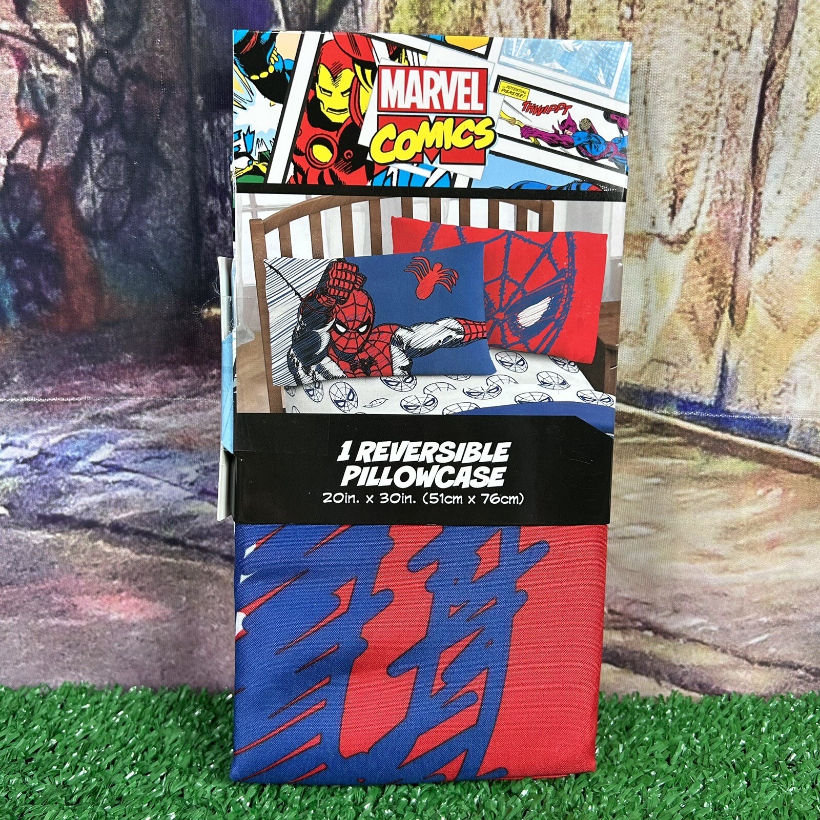 New Marvel Comics SpiderMan Reversible Pillowcase Standard Size 20"x 30" B10