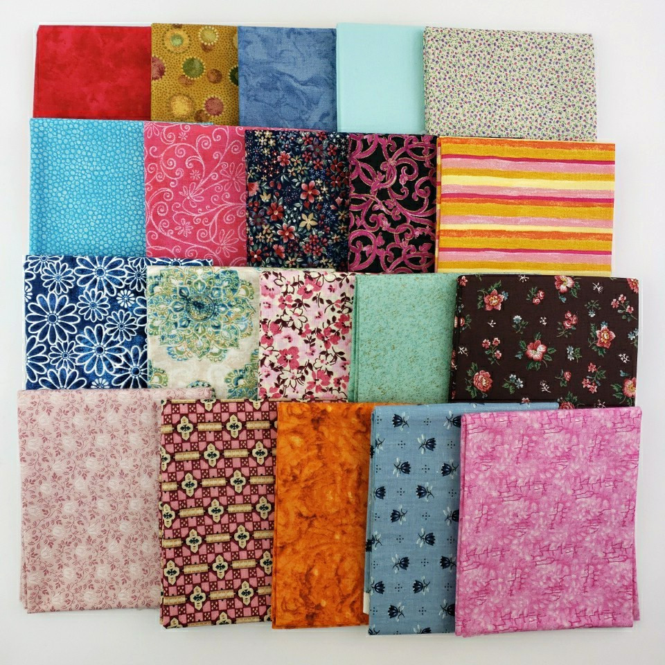 20 Fat Quarters 100% Cotton Fabric Quilting Sewing Crafts Multi Prints Colors