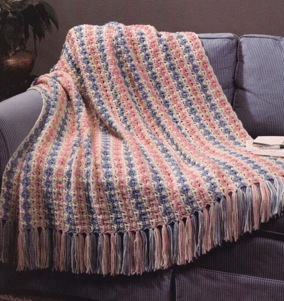 Afghan Crochet Pattern Instructions DAZZLING DIAMONDS